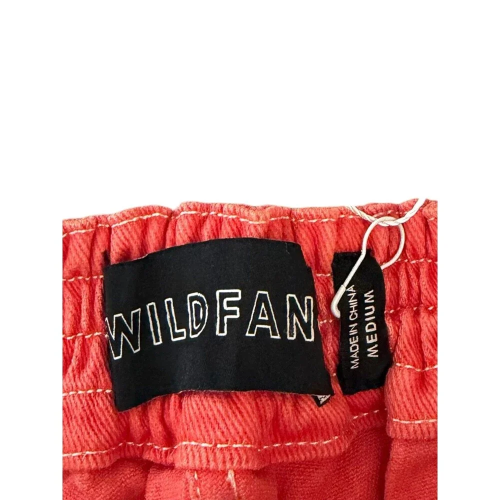 Wildfang The Essential Denim Work Skirt Utility Medium Red/Orange Coral NWT